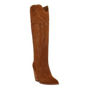 STEVE MADDEN Womens Chestnut Brown Tonal Pull Tabs Tessy Western Boot 6 M